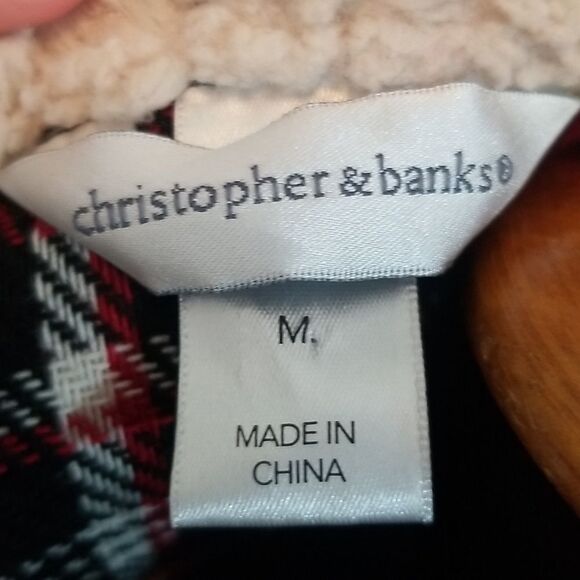 Plaid and Sherpa Button Front Shacket Jacket - Picture 13 of 15